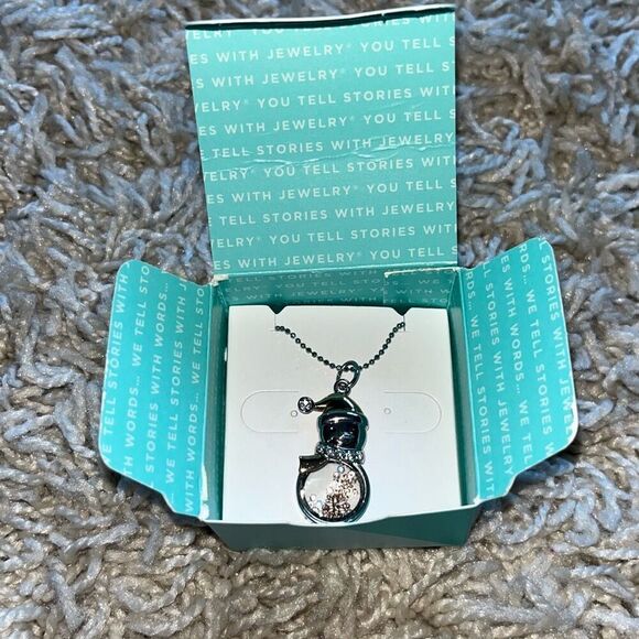 NIB Origami Owl Silver & Rose Gold Snowman CAPSULE Locket Necklace - Picture 1 of 15